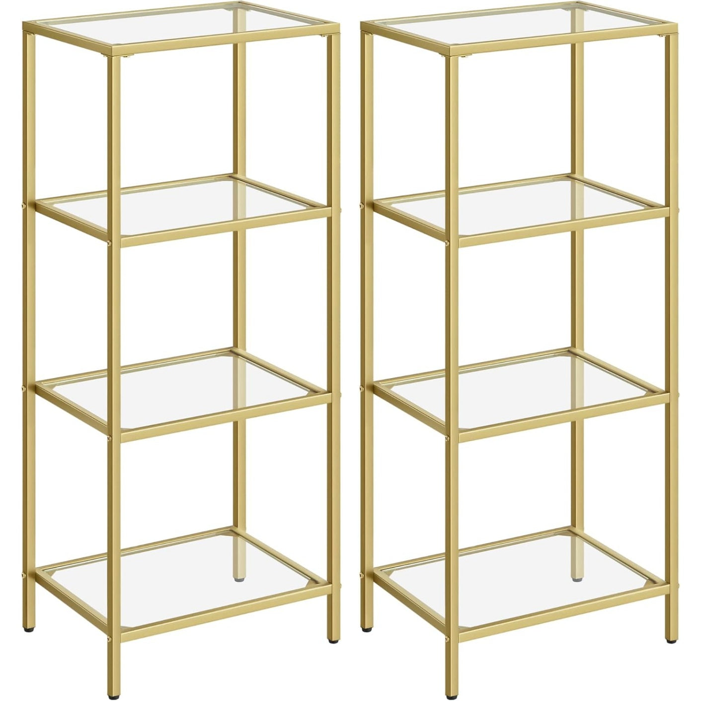 Regal-Set mit 2 Glasregalen und 4 Ablagen,