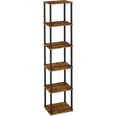 Standregal mit 6 Ebenen, 23,8 ¡Á 38 ¡Á 173,4 cm, Vintagebraun und