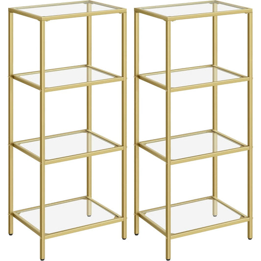 Regal-Set mit 2 Glasregalen und 4 Ablagen,